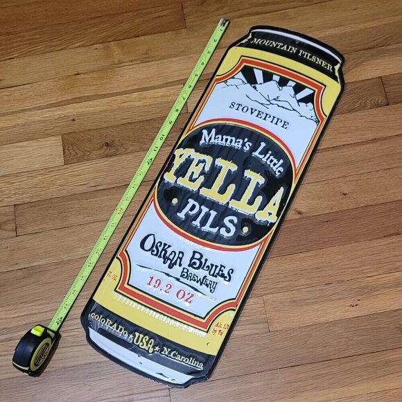 Oskar Blues Brewery Other - Yella Pils Metal Beer Sign Mancave Oskar Blues Stovepipe Colorada • N Carolina